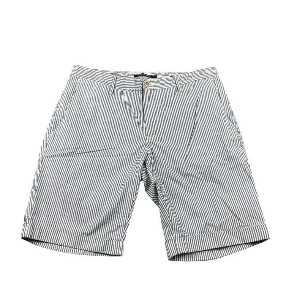 Alberto Rob-K Blue White Summer Stripe Men's Chino Shorts 32 Slim Fit 6507-1513
